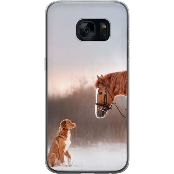 Kompatibelt Mobilskal till Samsung Galaxy S7 Häst & Hund