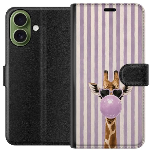 Kompatibelt Lommeboketui til Apple iPhone 17 Giraff med tuggummibubbla