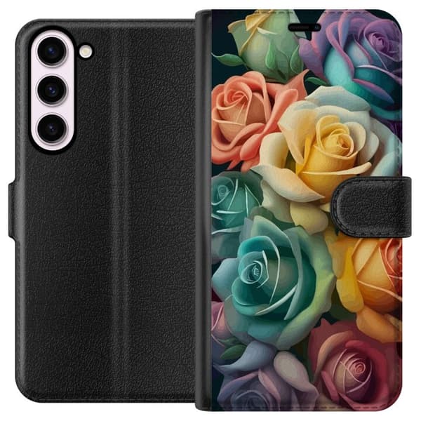 Kompatibel Tegnebogsetui til Samsung Galaxy S23+ Farverige Roser