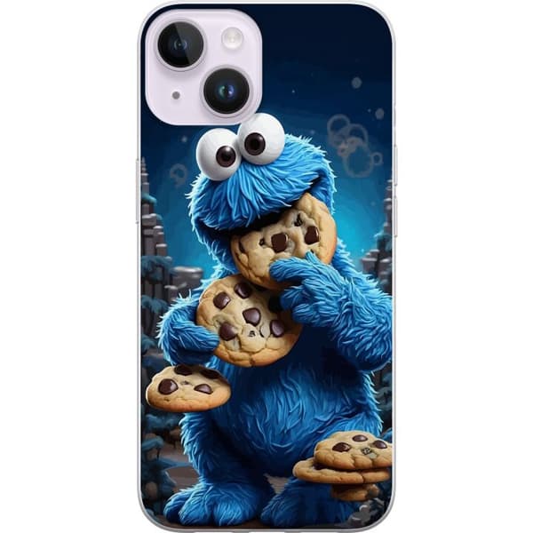 Kompatibelt Mobildeksel til Apple iPhone 15 Plus Klassiskt Kakemonster med store sjokoladekaker