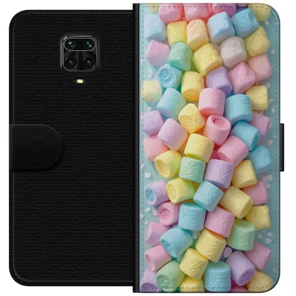 Kompatibelt Plånboksfodral till Xiaomi Redmi Note 9S Söt godisdesign med marshmallows