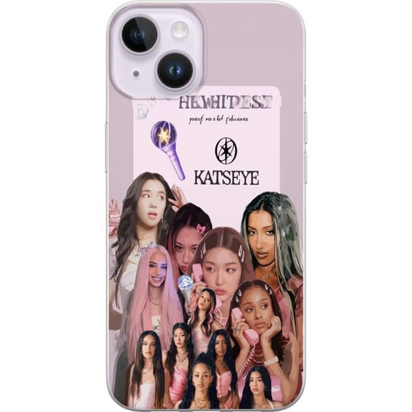 Kompatibel Mobilcover til Apple iPhone 14 Plus KATSEYE rosa collage