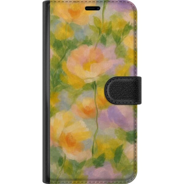 Kompatibel Tegnebogsetui til Apple iPhone 13 mini Solvarme blomster i håndmalet romantisk stil