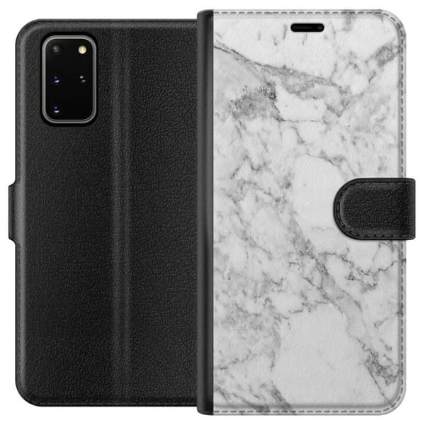 Kompatibelt Plånboksfodral till Samsung Galaxy S20+ Marmor Vit