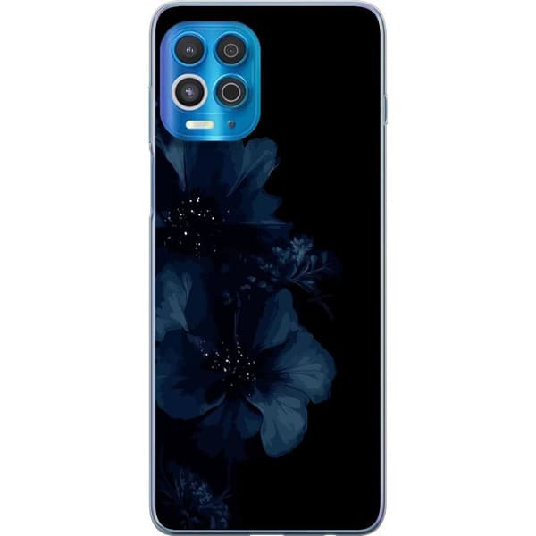 Kompatibelt Mobildeksel til Motorola Edge S Mörkblå blommor