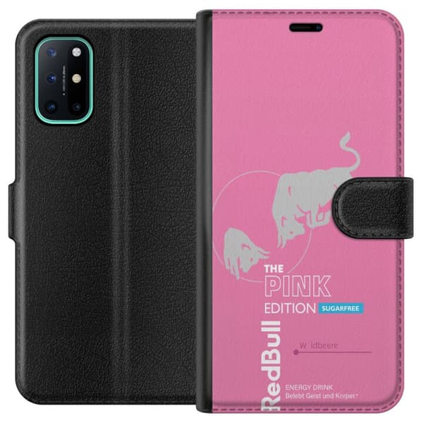 Kompatibel Tegnebogsetui til OnePlus 8T Moderne lyserød energidrik design