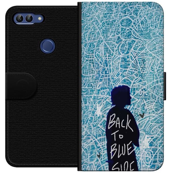 Kompatibel Tegnebogsetui til Huawei P smart Back To Blue Side