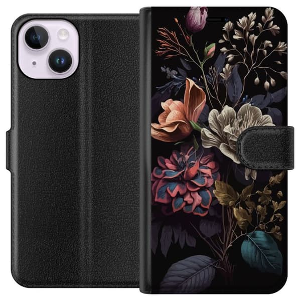 Kompatibel Tegnebogsetui til Apple iPhone 14 Blomster