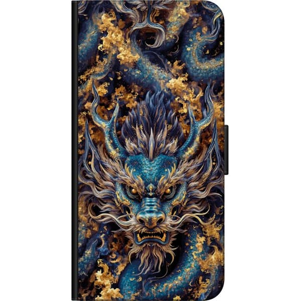 Kompatibelt Lommeboketui til Xiaomi Redmi Note 9 Pro Nærbilde av kraftig fantasydrage