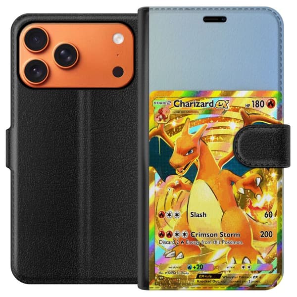 Kompatibelt Plånboksfodral till Apple iPhone 17 Pro Max Premiummotiv med Charizard EX
