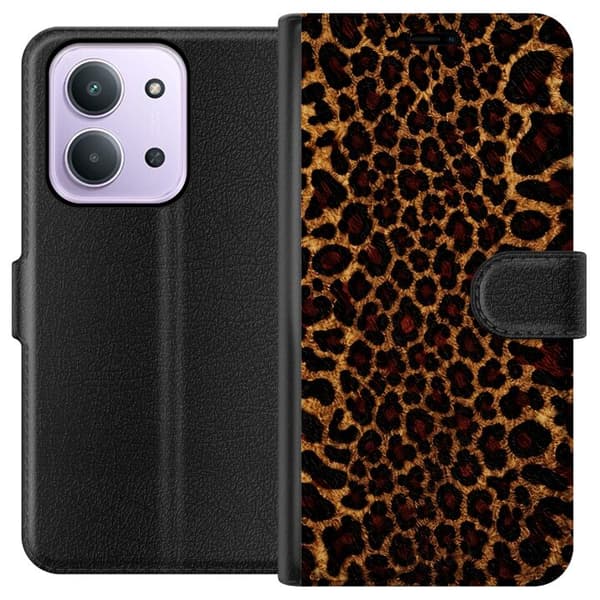 Kompatibelt Plånboksfodral till Xiaomi Redmi 15C Leopard Icon