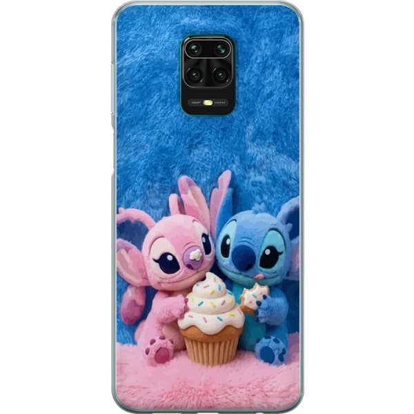 Kompatibel Mobilcover til Xiaomi Redmi Note 9 Pro Søde blå og lyserøde figurer med stor cupcake og krymmel