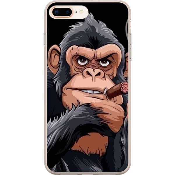 Kompatibelt Mobildeksel til Apple iPhone 8 Plus Grafisk illustrasjon av sjimpanse med sigar og provoserende håndgest