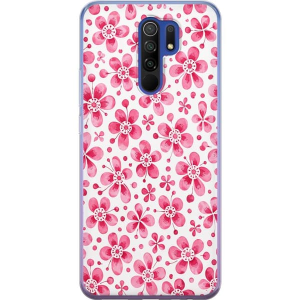 Kompatibelt Mobilskal till Xiaomi Redmi 9 Blue Petal Pattern