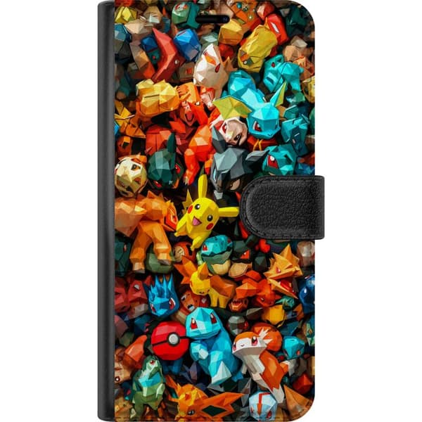 Kompatibelt Plånboksfodral till Google Pixel 7a Unik geometrisk pokémon-design