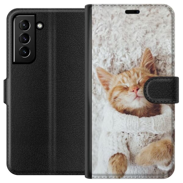 Kompatibelt Lommeboketui til Samsung Galaxy S21+ 5G Katt
