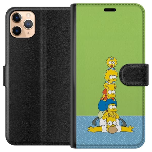 Kompatibel Tegnebogsetui til Apple iPhone 11 Pro Max Simpsonfamiljen staplad