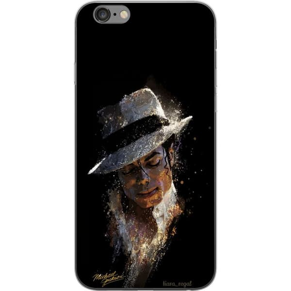 Kompatibelt Mobildeksel til Apple iPhone 6 Plus Kunstnerisk portrett av mann med hvit hatt og glitrende detaljer