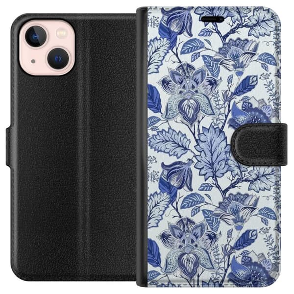 Kompatibelt Lommeboketui til Apple iPhone 13 Blomster Blå...