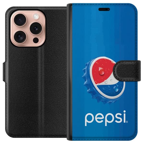 Kompatibelt Lommeboketui til Apple iPhone 16 Pro Moderne drikke-inspirert design