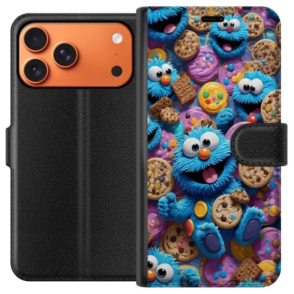 Kompatibel Tegnebogsetui til Apple iPhone 17 Pro Max Blå kakmonster med kakor