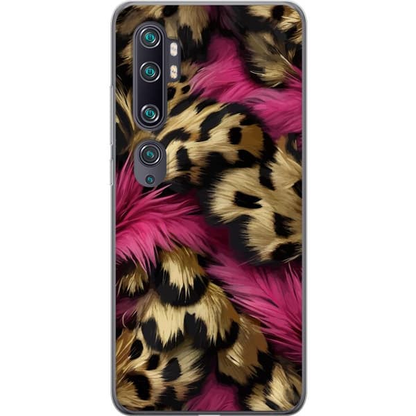Kompatibelt Mobildeksel til Xiaomi Mi Note 10 Mykt leopardmønster med rosa detaljer