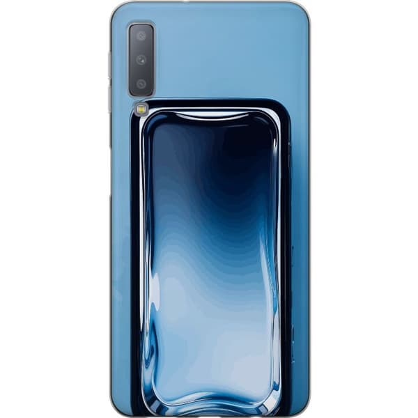 Kompatibelt Mobildeksel til Samsung Galaxy A7 (2018) Blå glaseffekt