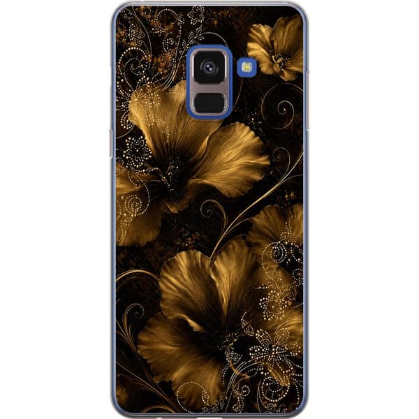 Kompatibelt Mobildeksel til Samsung Galaxy A8 (2018) Gyllen blomstring