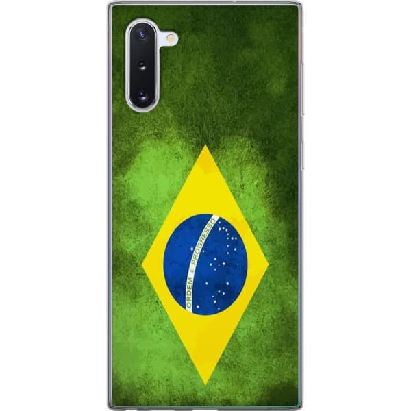 Kompatibelt Mobildeksel til Samsung Galaxy Note10 Brasiliansk flagg med rustikk tekstur