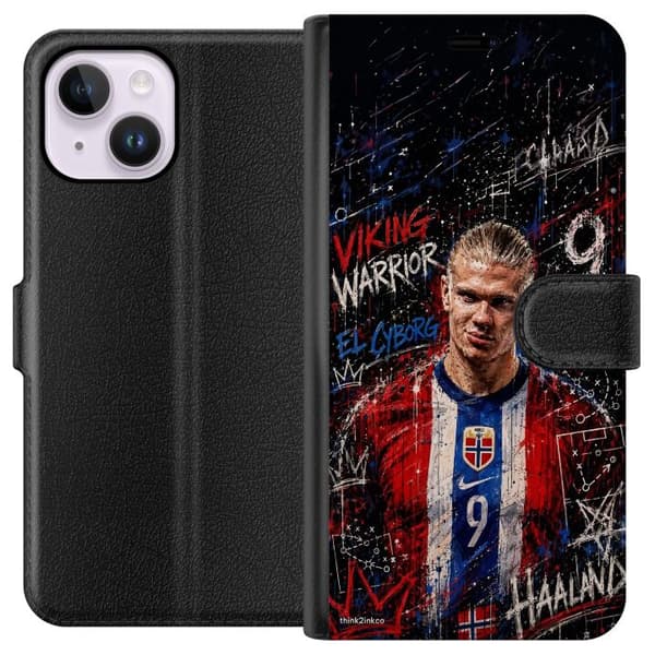 Kompatibel Tegnebogsetui til Apple iPhone 14 Plus Erling Haaland graffiti