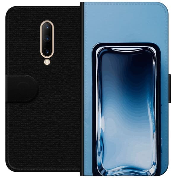Kompatibelt Plånboksfodral till OnePlus 7 Pro Blå glaseffekt