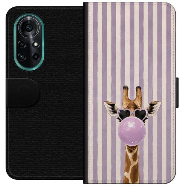 Kompatibel Tegnebogsetui til Huawei nova 8 Pro Giraff med tuggummibubbla
