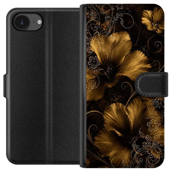Kompatibel Tegnebogsetui til Apple iPhone 17e Gylden blomstring