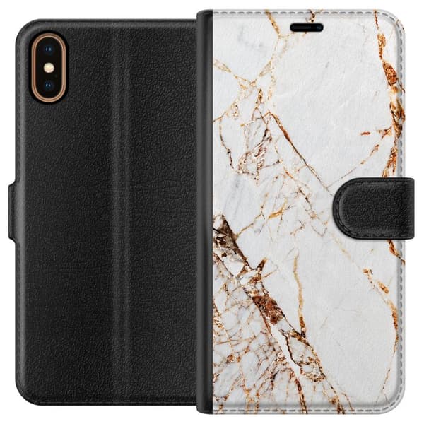 Kompatibel Tegnebogsetui til Apple iPhone XS Gyldne årer
