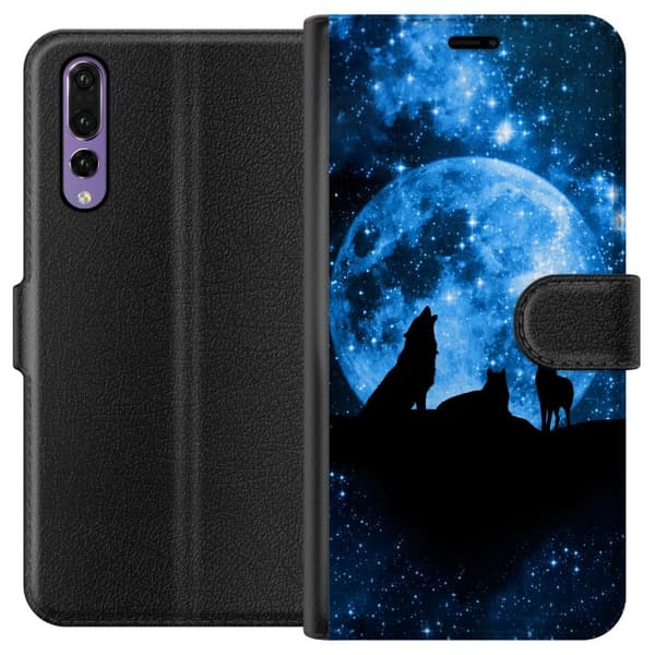 Kompatibelt Lommeboketui til Huawei P20 Pro Ulv