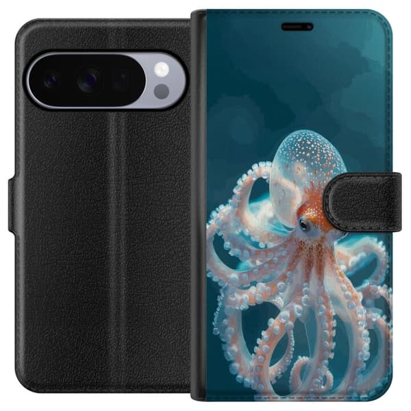 Kompatibel Tegnebogsetui til Google Pixel 11 Pro Nærbillede af blæksprutte med bløde farvetoner
