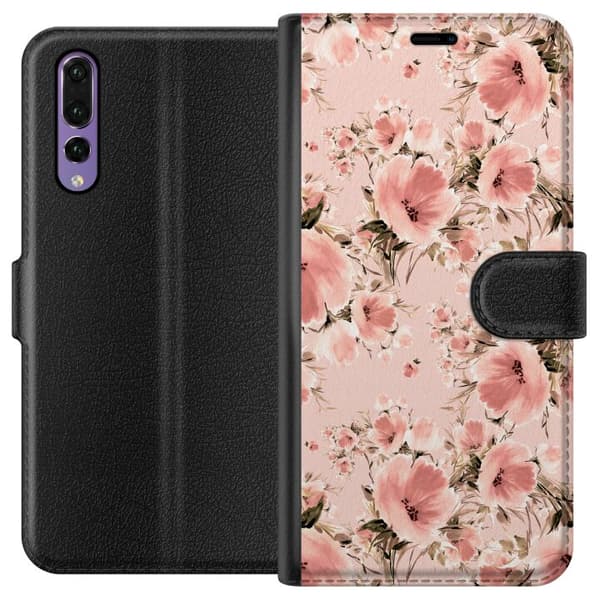Kompatibelt Lommeboketui til Huawei P20 Pro Blomster