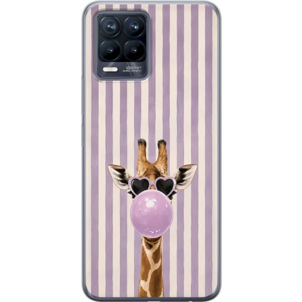 Kompatibelt Mobildeksel til Realme 8 Giraff med tuggummibubbla