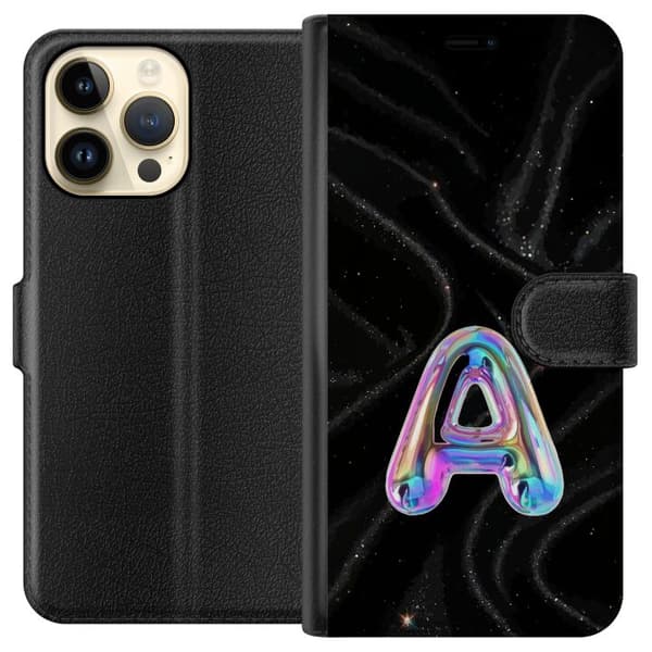 Kompatibelt Lommeboketui til Apple iPhone 14 Pro Max Holografisk bokstav A