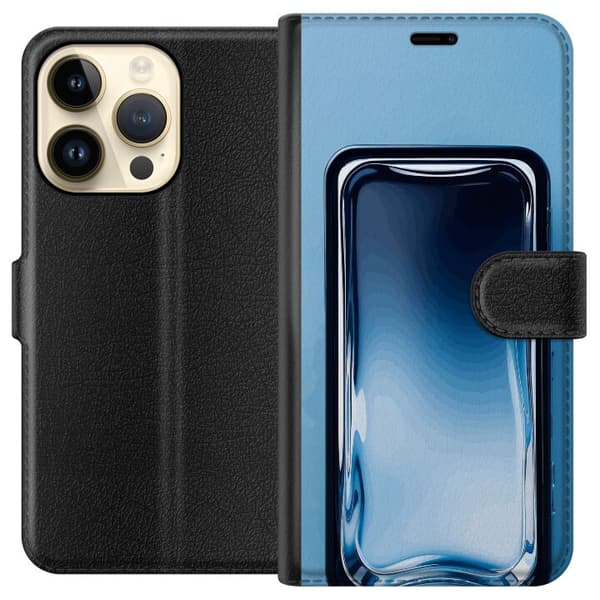 Kompatibelt Plånboksfodral till Apple iPhone 14 Pro Blå glaseffekt