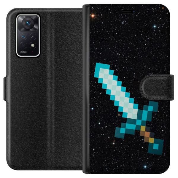 Kompatibelt Plånboksfodral till Xiaomi Redmi Note 11 Pro 5G Minecraft Svärd
