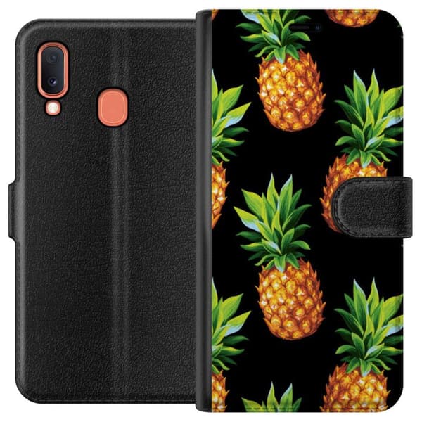 Kompatibelt Lommeboketui til Samsung Galaxy A20e Ananas