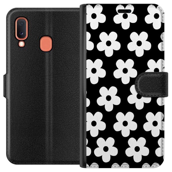 Kompatibelt Plånboksfodral till Samsung Galaxy A20e Blommor