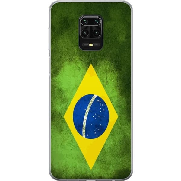 Kompatibelt Mobildeksel til Xiaomi Redmi Note 9S Brasiliansk flagg med rustikk tekstur