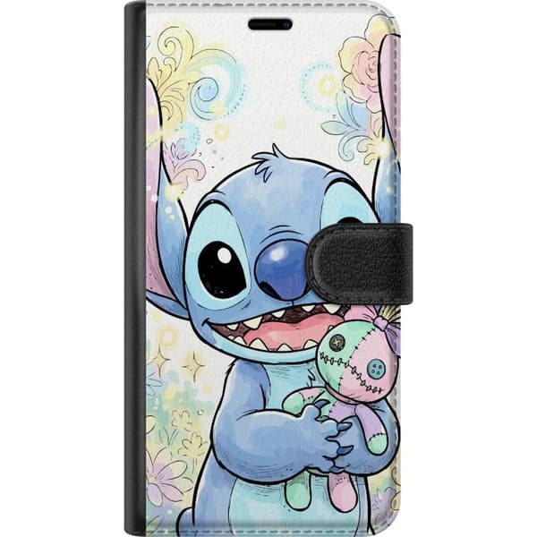 Kompatibelt Plånboksfodral till Apple iPhone 13 mini Stitch håller liten patchwork-docka bland pastellblommor