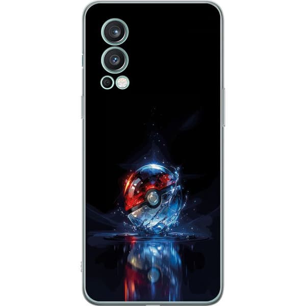 Kompatibelt Mobildeksel til OnePlus Nord 2 5G Pokéball med refleksjon og blå vann effekter