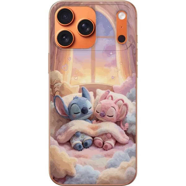 Kompatibelt Mobildeksel til Apple iPhone 18 Pro Max Sovende blå og rosa figurer i et koselig pastellmiljø