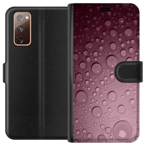 Kompatibelt Plånboksfodral till Samsung Galaxy S20 FE Rosa vattendroppar
