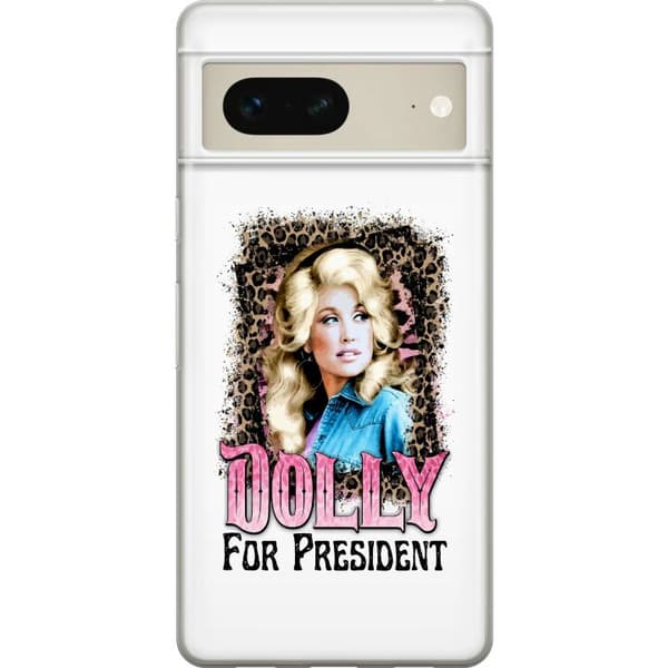 Kompatibelt Mobildeksel til Google Pixel 7 Dolly Parton porträtt med leopardmönster