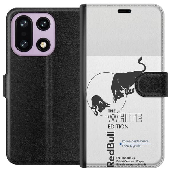 Kompatibel Tegnebogsetui til OnePlus 15 Moderne Red Bull White Edition design